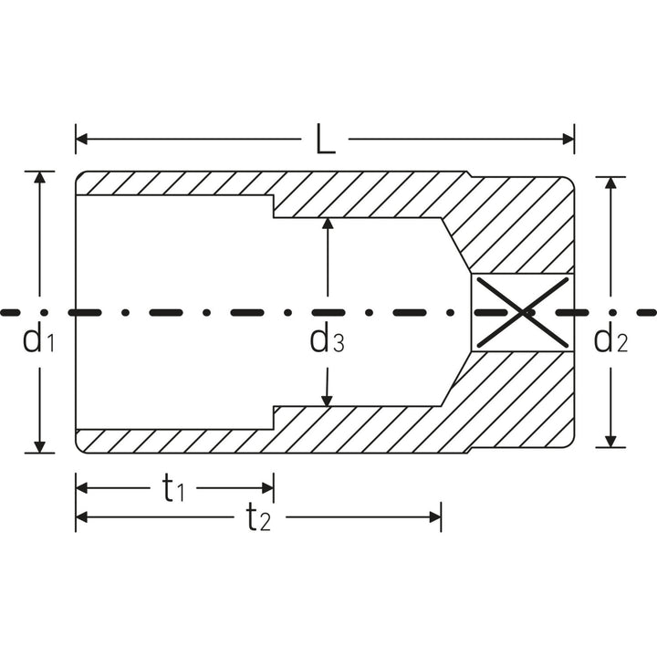 Stahlwille 02020011 46 Extra Deep Bi-Hex Socket, 3/8" Drive 11 mm