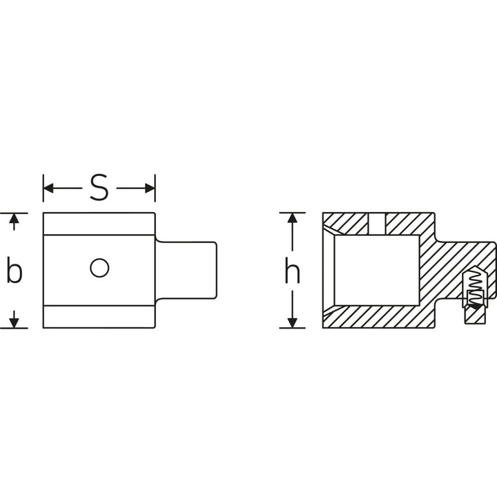 Stahlwille 58290010 7370/10 Adaptor, External 9 x 12 mm, Internal 14 x 18 mm