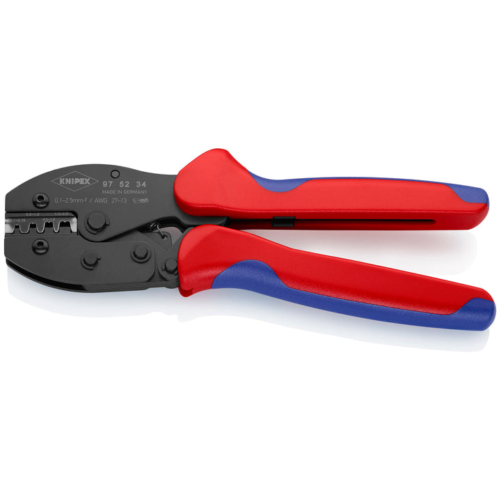 Knipex 97 52 34 8 1/2" Crimping Pliers For Non-Insulated Open Plug-Type Connectors (Plug Width 2.8 and 4.8 mm)