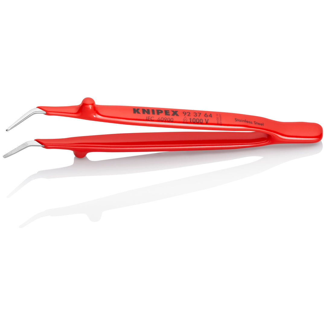 Knipex 92 37 64 6" Stainless Steel GrippingTweezers--30°Angled-1000V Insulated