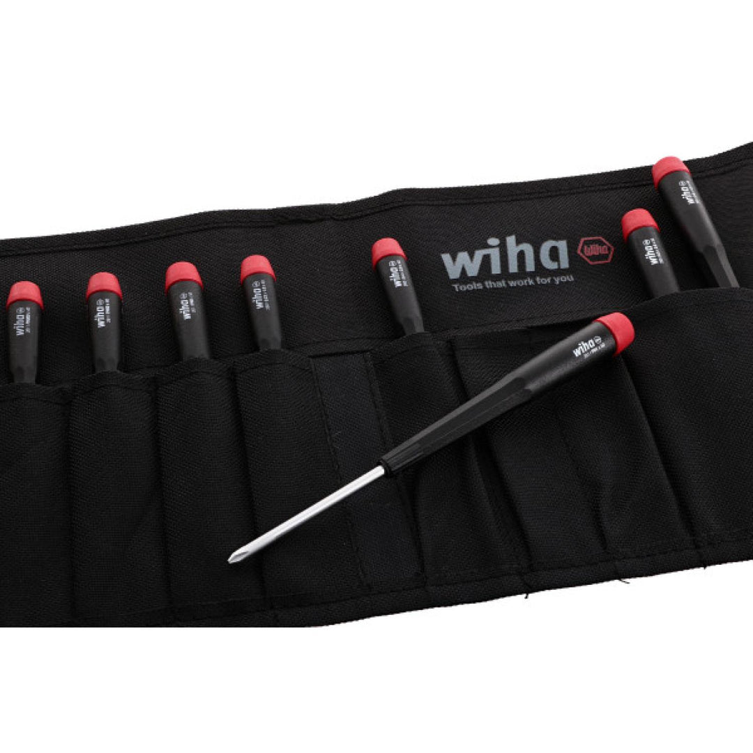 Wiha Tools 26199 Slotted and Phillips Screwdriver Set in Rugged Canvas Pouch, 8 Piece