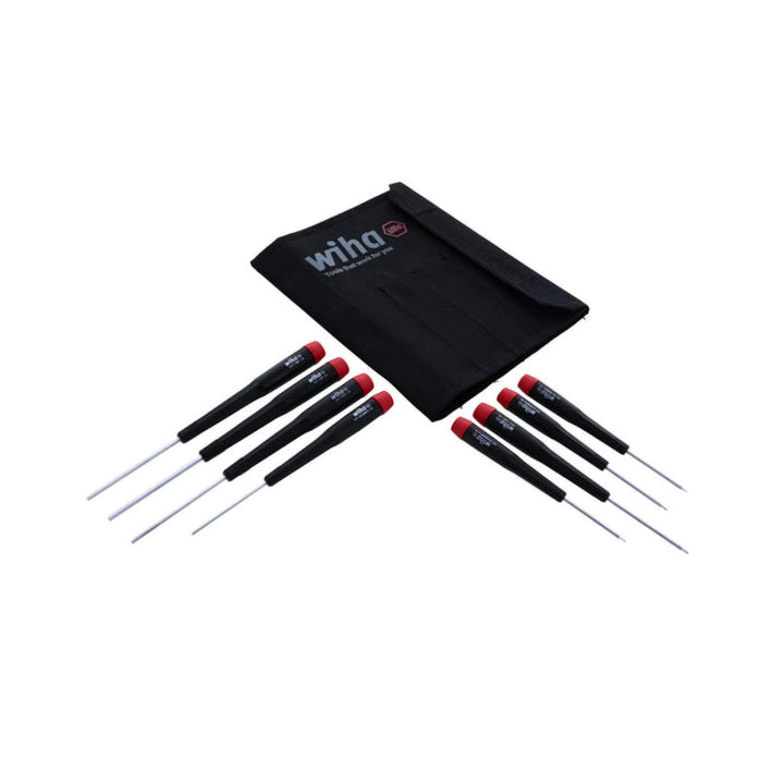 Wiha Tools 26399 Precision Hex Inch Screwdrivers 8 Piece Set in Canvas Pouch