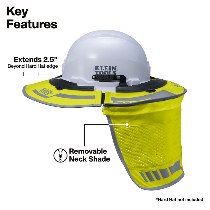 Klein Tools FR03010HIVIS Flame-Resistant Full-Brim Sombrero, High-Visibility Yellow