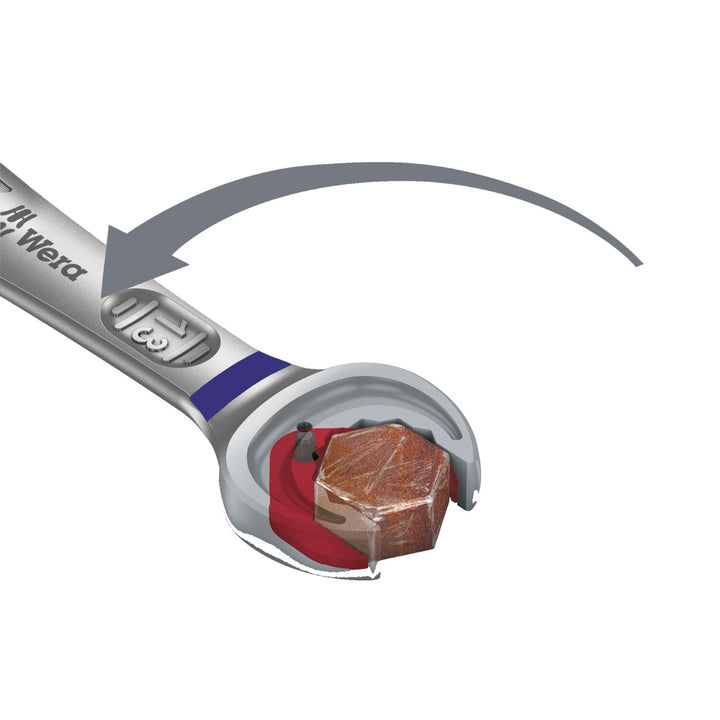 Wera 6000 Joker Ratcheting combination wrenches, Imperial, 7/16" x 165 mm