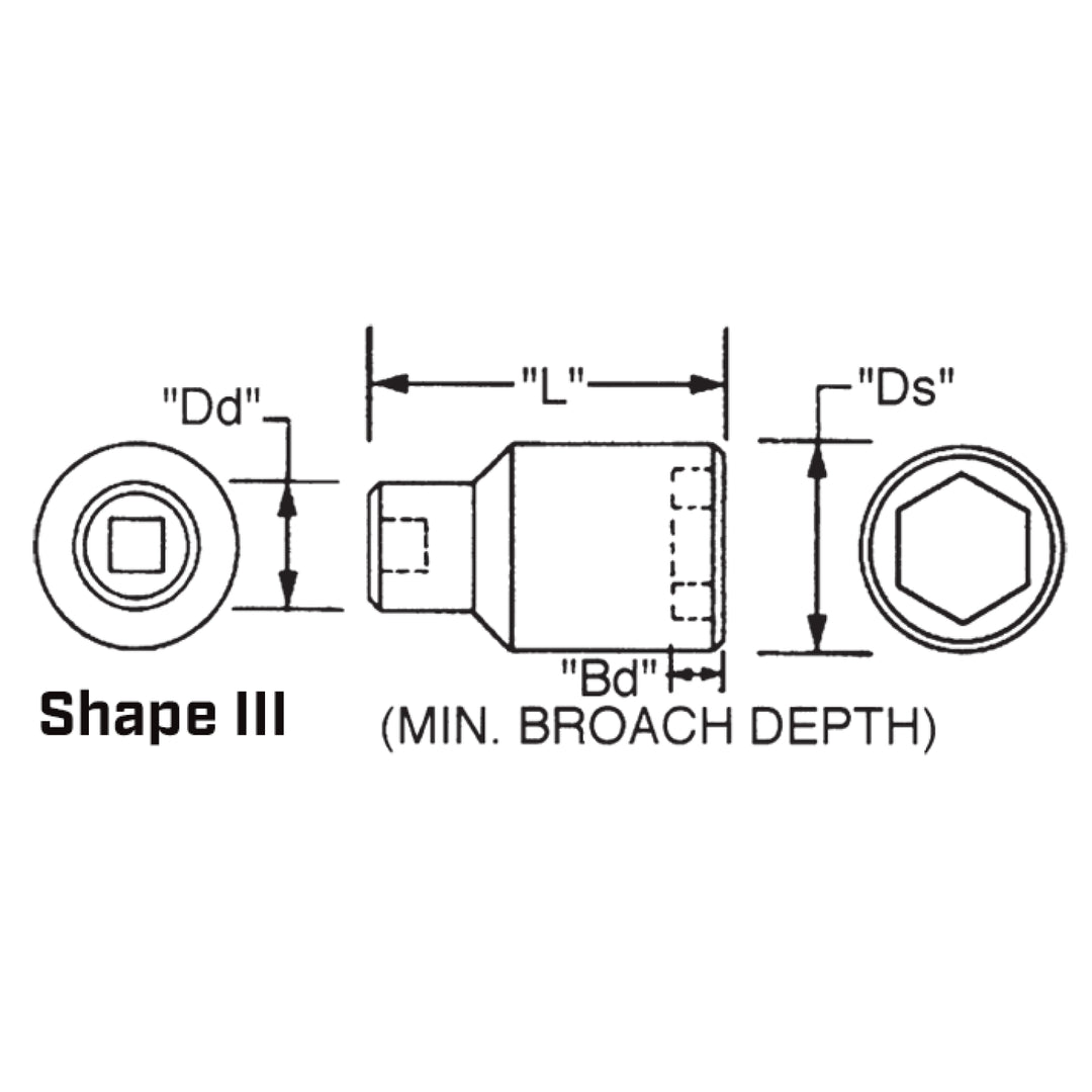 Wright Tool 8874  1" Drive 6 Point Standard Impact Socket - 2-5/16"