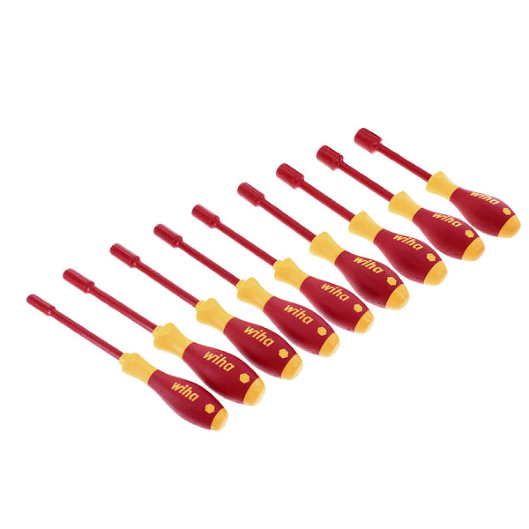 Wiha Tools 32288 Insulated Inch Nut Driver Set w/ Roll-Up Pouch, 9 Pc.