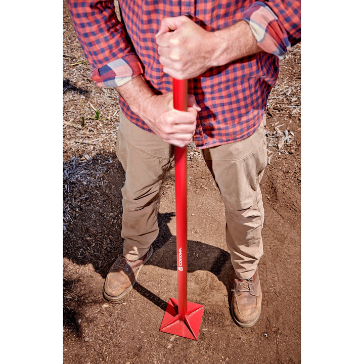 Corona UT 60057 All-Steel Dirt Tamp, 8 in. x 8 in., 58 in. Steel Handle