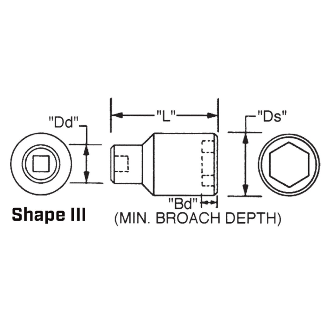 Wright Tool 8813 1" Drive 8 Point Standard Impact Socket - 1-5/8"
