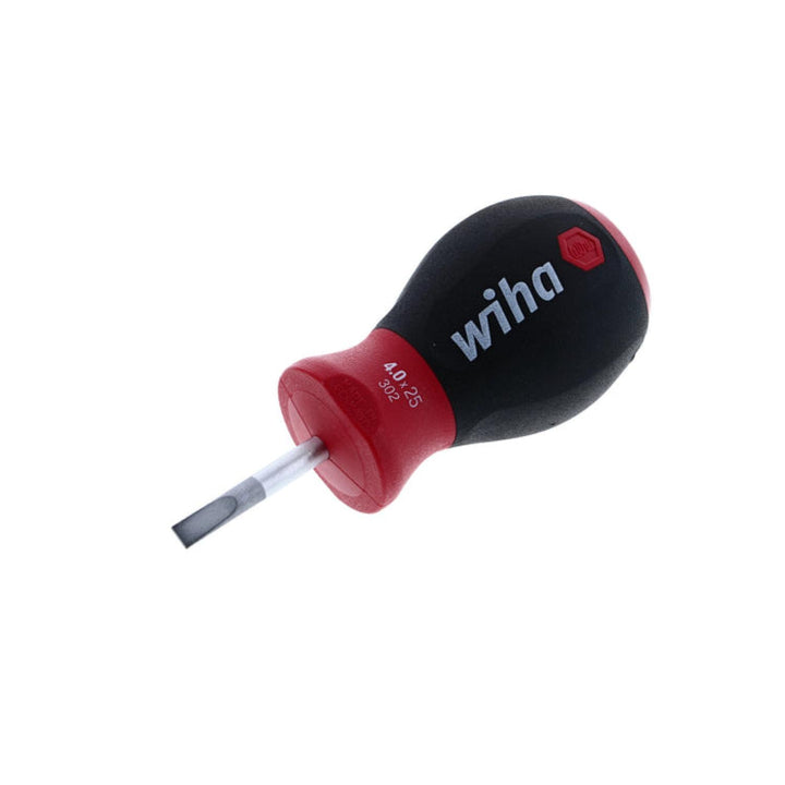 Wiha Tools 30239 SoftFinish Stubby Slotted Screwdriver, 4.0 mm x 25 mm