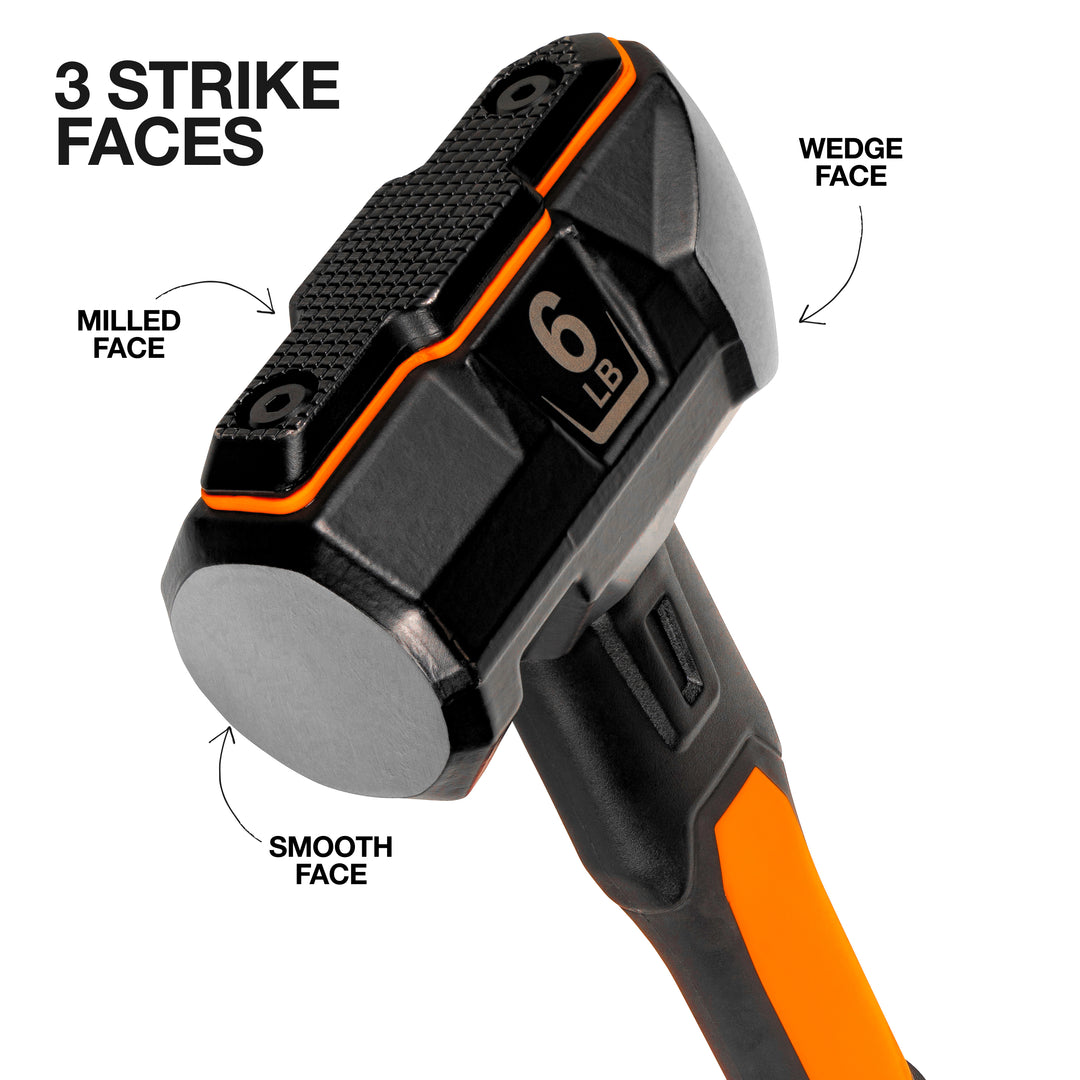 Klein Tools H80606 Fiberglass Handle Wedge Sledgehammer, 6-Pound