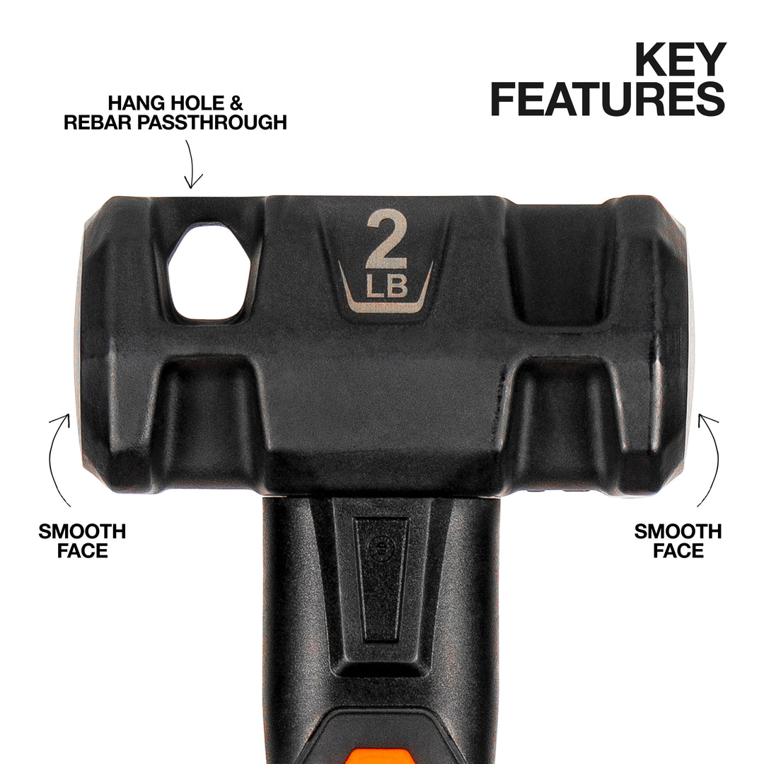 Klein Tools H80692 Fiberglass Handle Drilling Hammer, 2-Pound