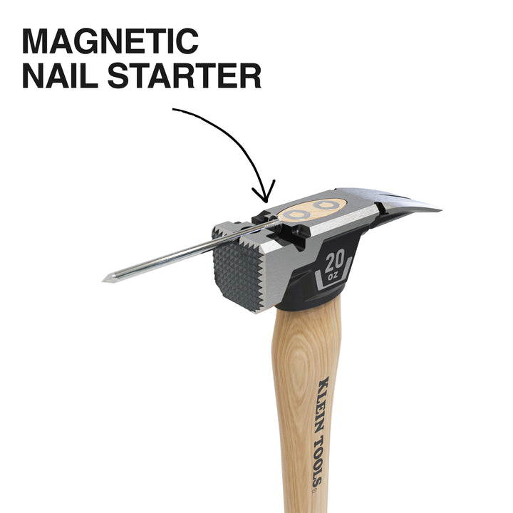 Klein Tools H80920H Milled Face Hickory Handle Hammer, 20-Ounce