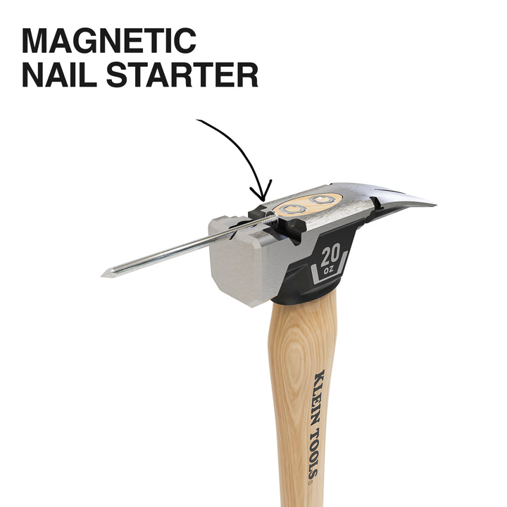 Klein Tools H80920HS Smooth Face Hickory Handle Hammer, 20-Ounce