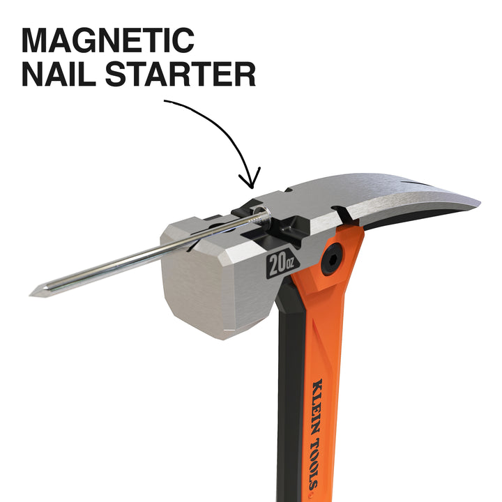 Klein Tools H81020 Smooth Face Vibration-Reducing Hammer, 20-Ounce