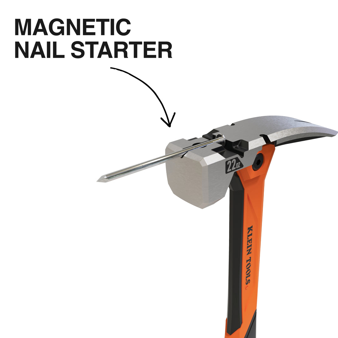 Klein Tools H81022 Milled Face Vibration-Reducing Hammer, 22-Ounce