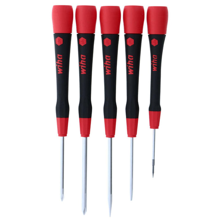 Wiha Tools 26195 5 Piece PicoFinish Slotted and Phillips Precision Screwdriver Set