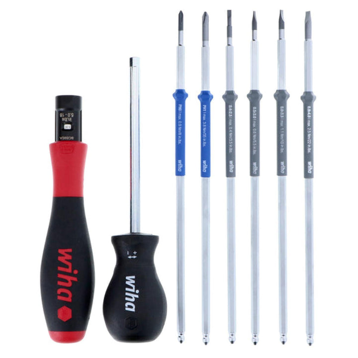 Wiha Tools 28596 TorqueControl Slotted/Phillips Blade Set w/ Canvas Pouch, 8 Pc.