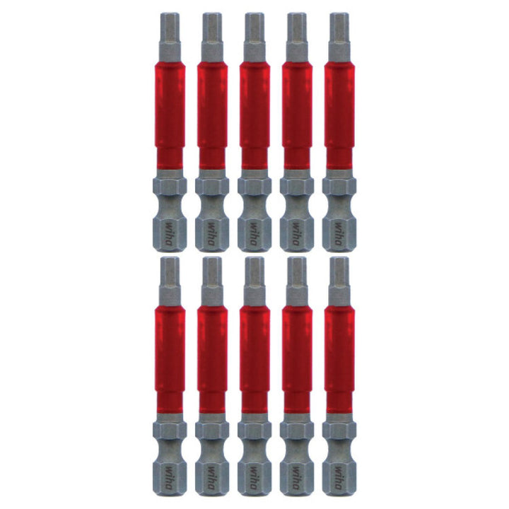 Wiha Tools 76571 MaxxTor Impact Bit Hex 9/64" x 49mm - 10 Pack