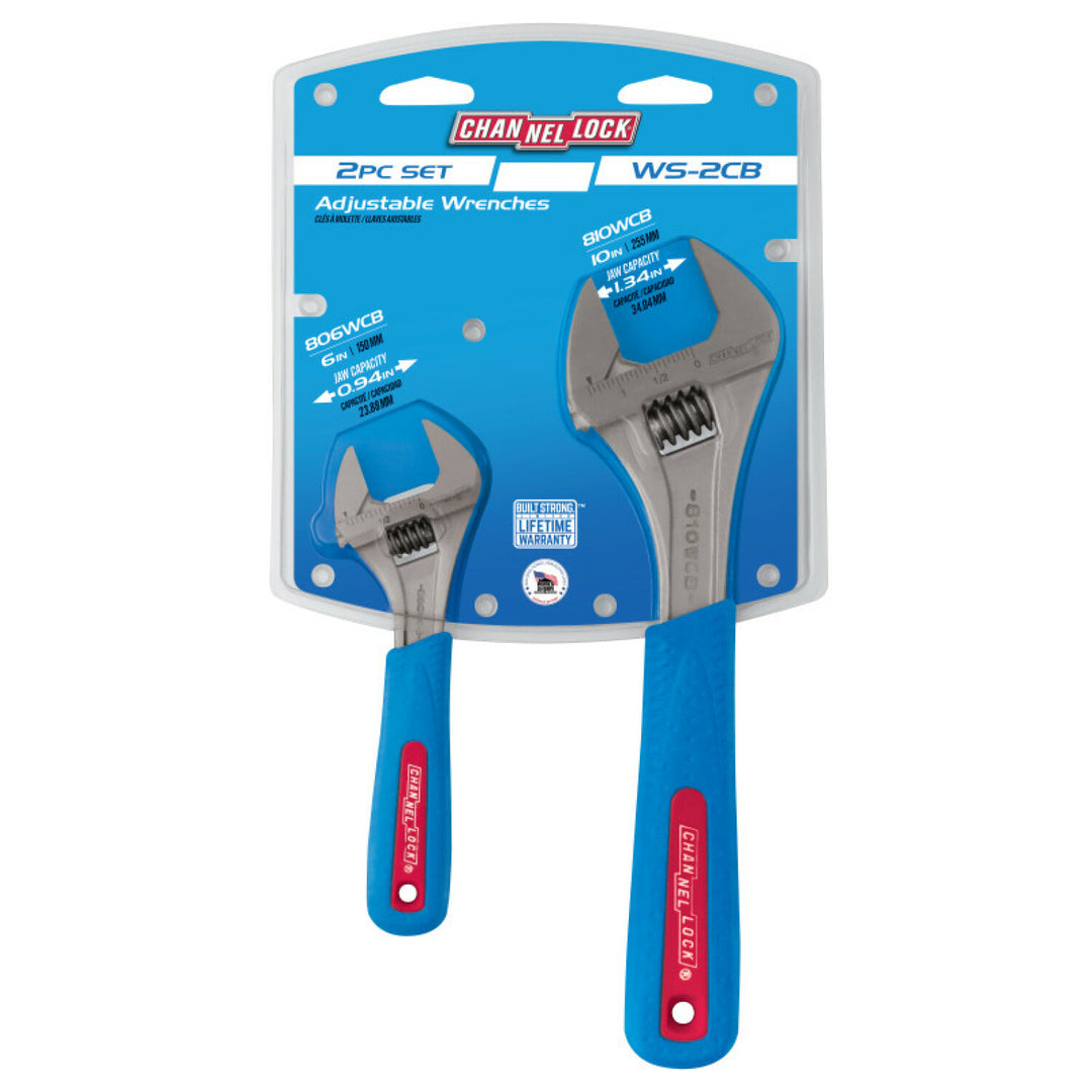 Channellock WS-2CB 2pc Code Blue Adjustable Wrench Set