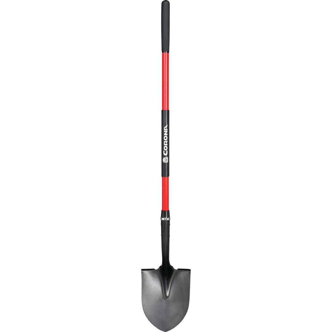 Corona SS 30020 Round Point, 14-Gauge Shovel, 12 in. Head, 48 in. Fiberglass Handle