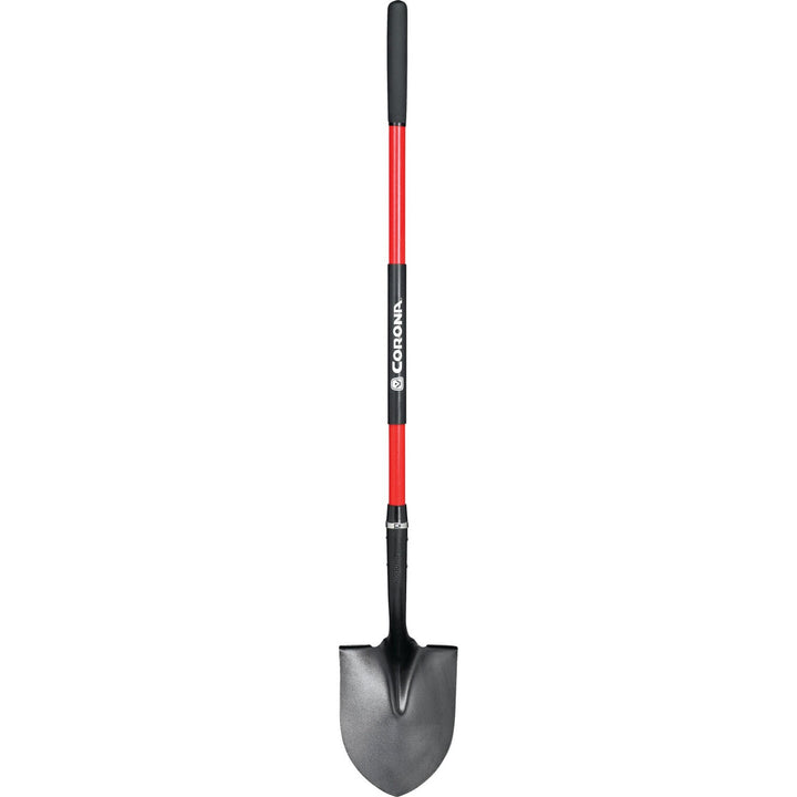 Corona SS 30020 Round Point, 14-Gauge Shovel, 12 in. Head, 48 in. Fiberglass Handle