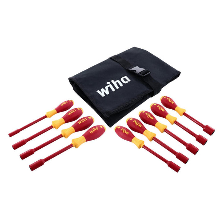 Wiha Tools 32288 Insulated Inch Nut Driver Set w/ Roll-Up Pouch, 9 Pc.