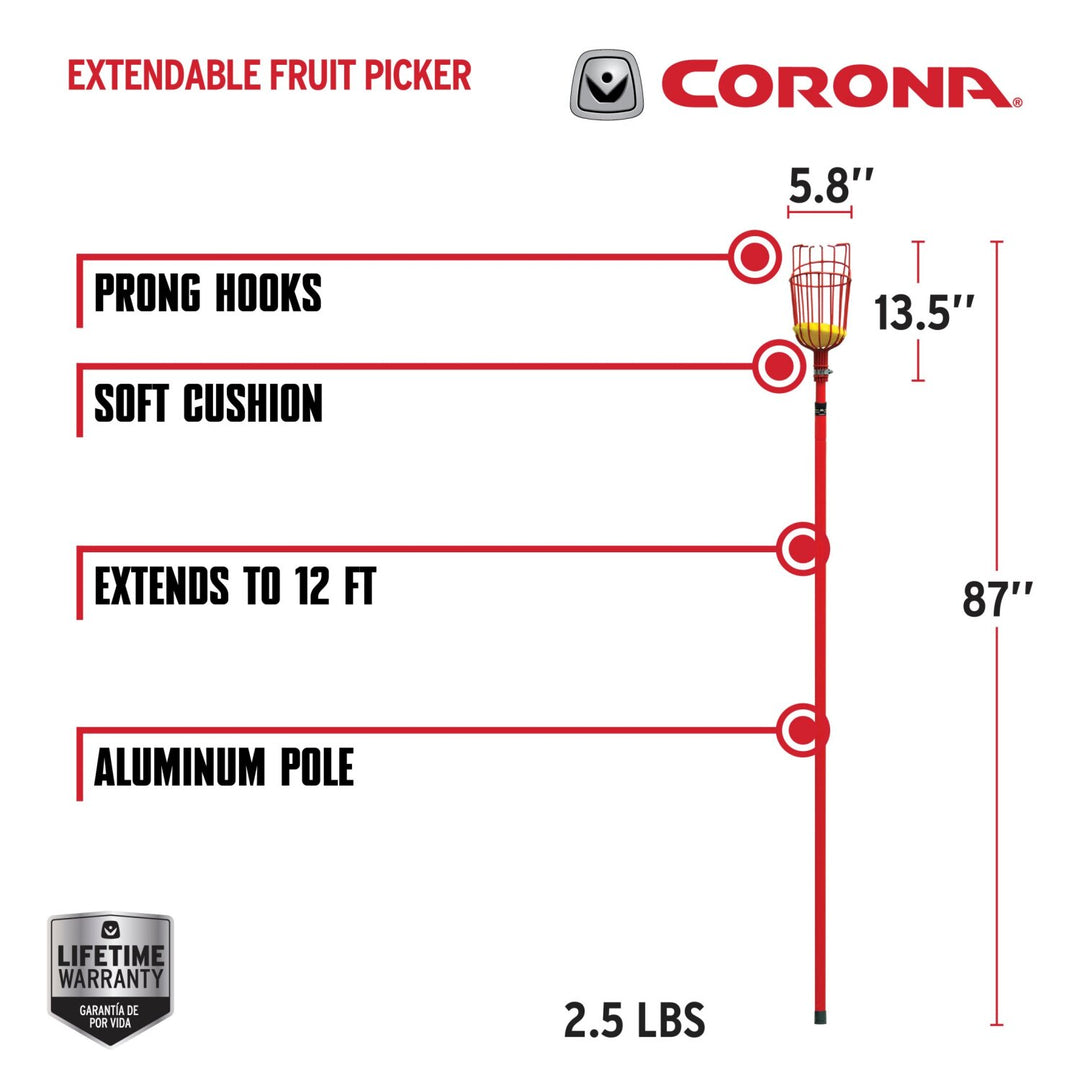 Corona FP 2312 Extendable Fruit Picker, 12 ft.