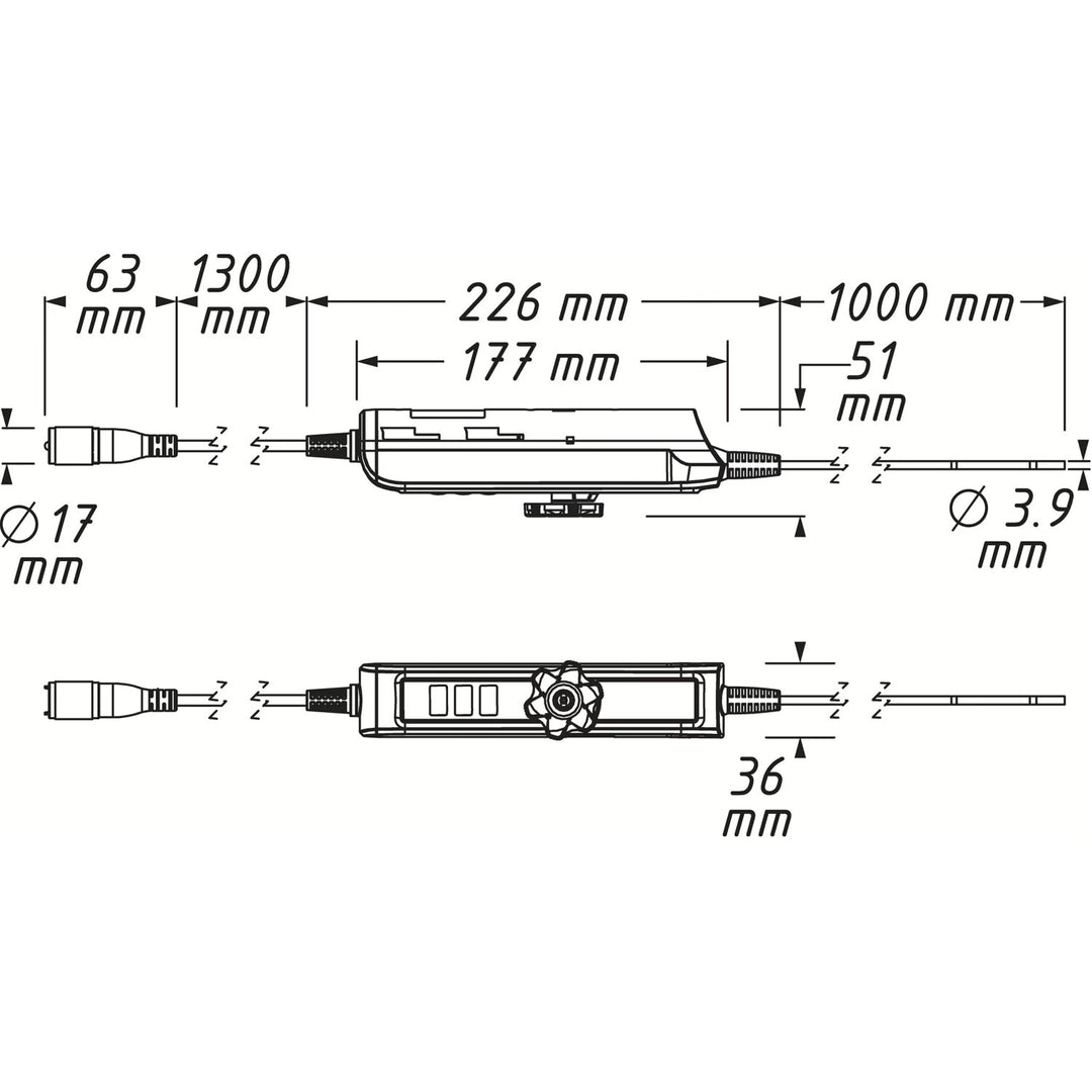 Hazet 4812-23AF HD swivelling Probe 180° ∙ ⌀ 3.9 mm ∙ Front Camera