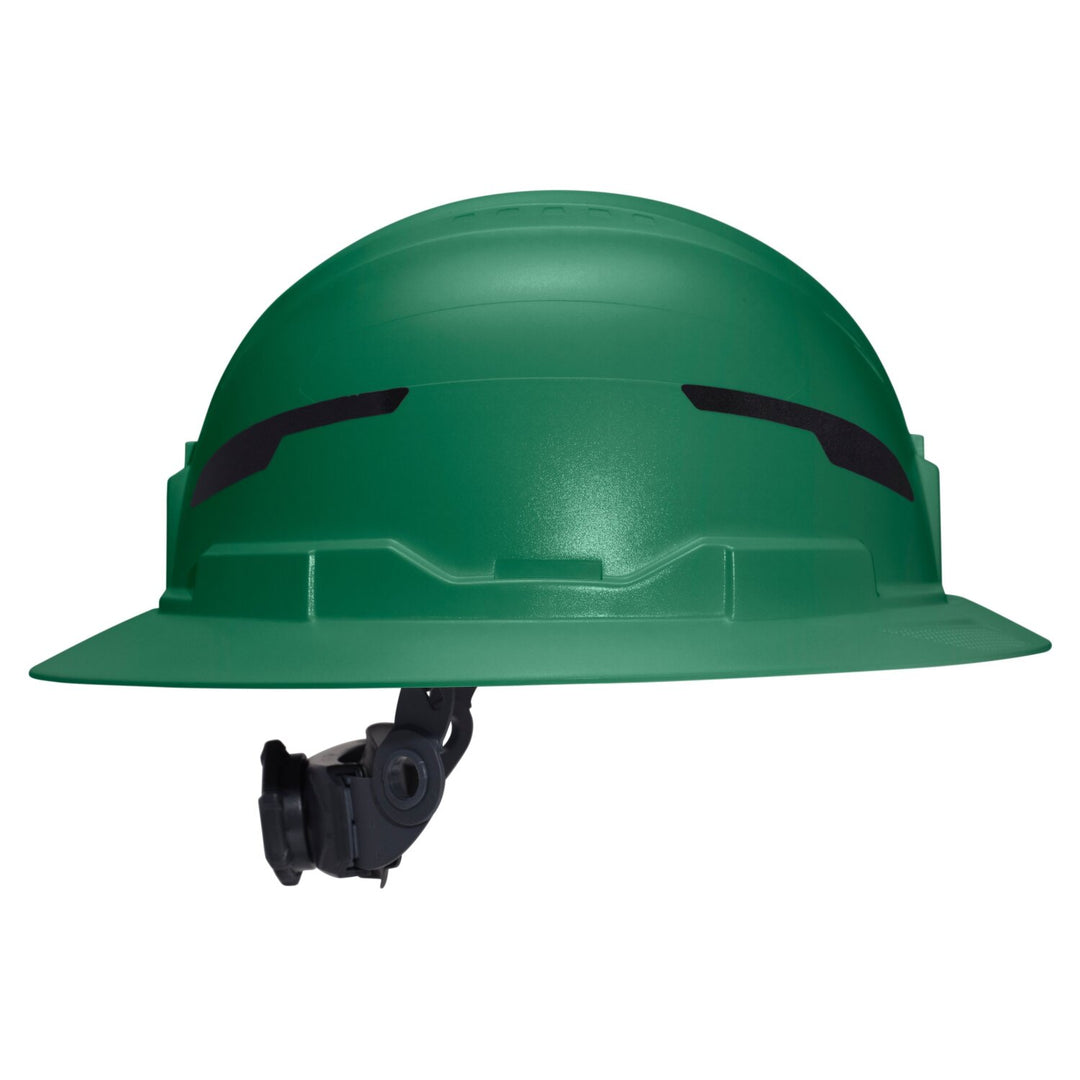 Klein Tools 60940T2 Class E Type-2 Hard Hat, Non-Vented Full Brim Style with Strap, Green