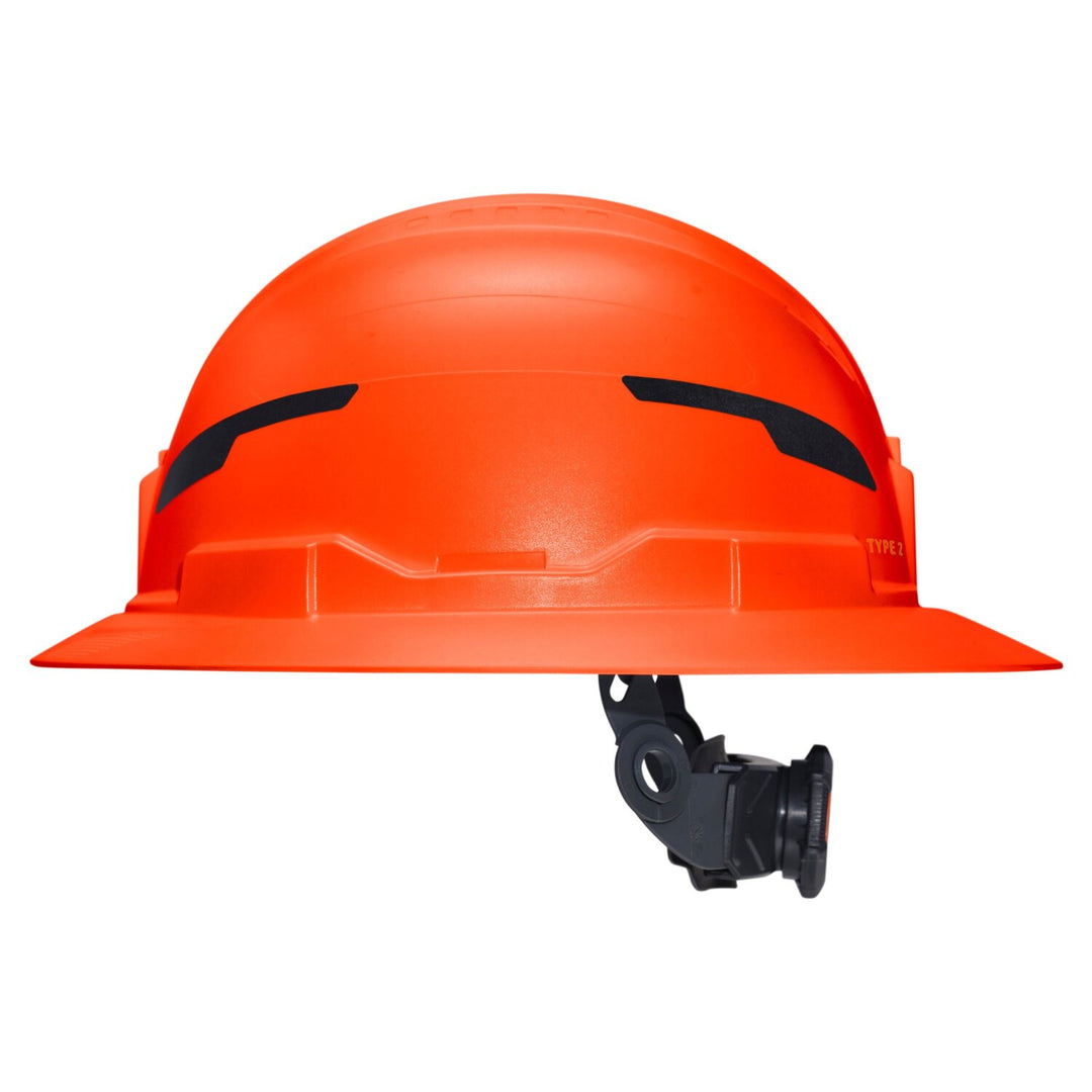Klein Tools 60860T2 Class E Type-2 Hard Hat, Non-Vented Full Brim Style with Strap, Orange