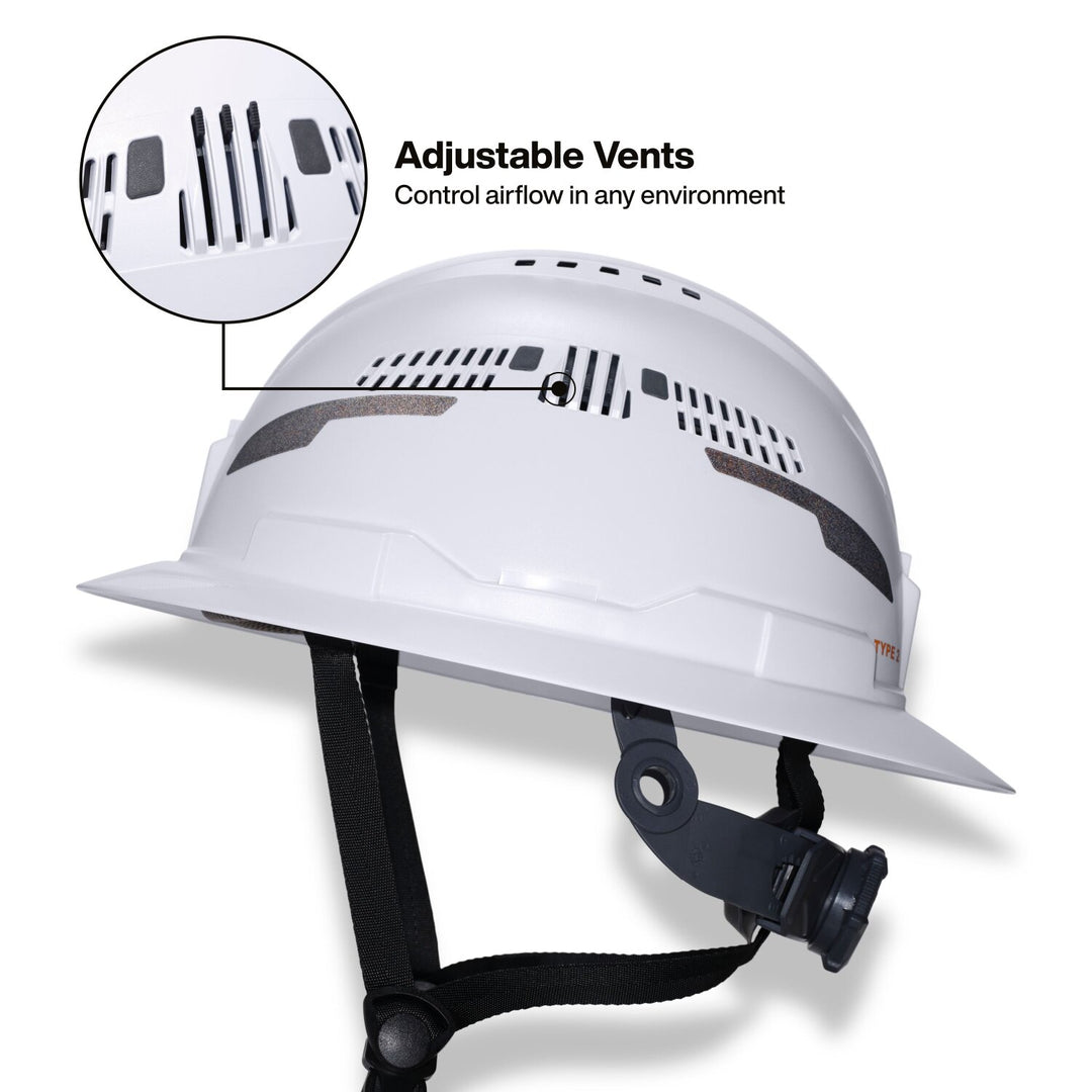 Klein Tools 60864T2 Class C Type-2 Hard Hat, Vented Full Brim with Strap, Gray