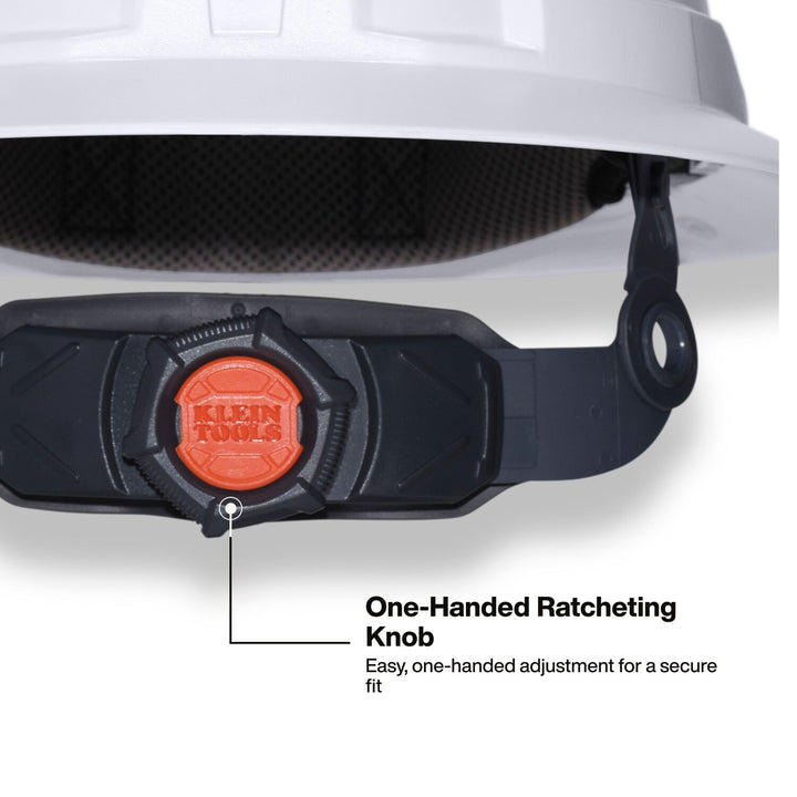 Klein Tools 60864T2 Class C Type-2 Hard Hat, Vented Full Brim with Strap, Gray