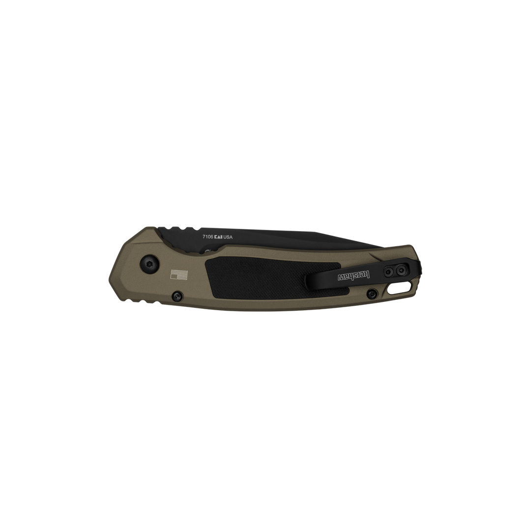 Kershaw 7106 Launch 21 Automatic Knife FDE Al + Black G-10 (3.4" Black M4)