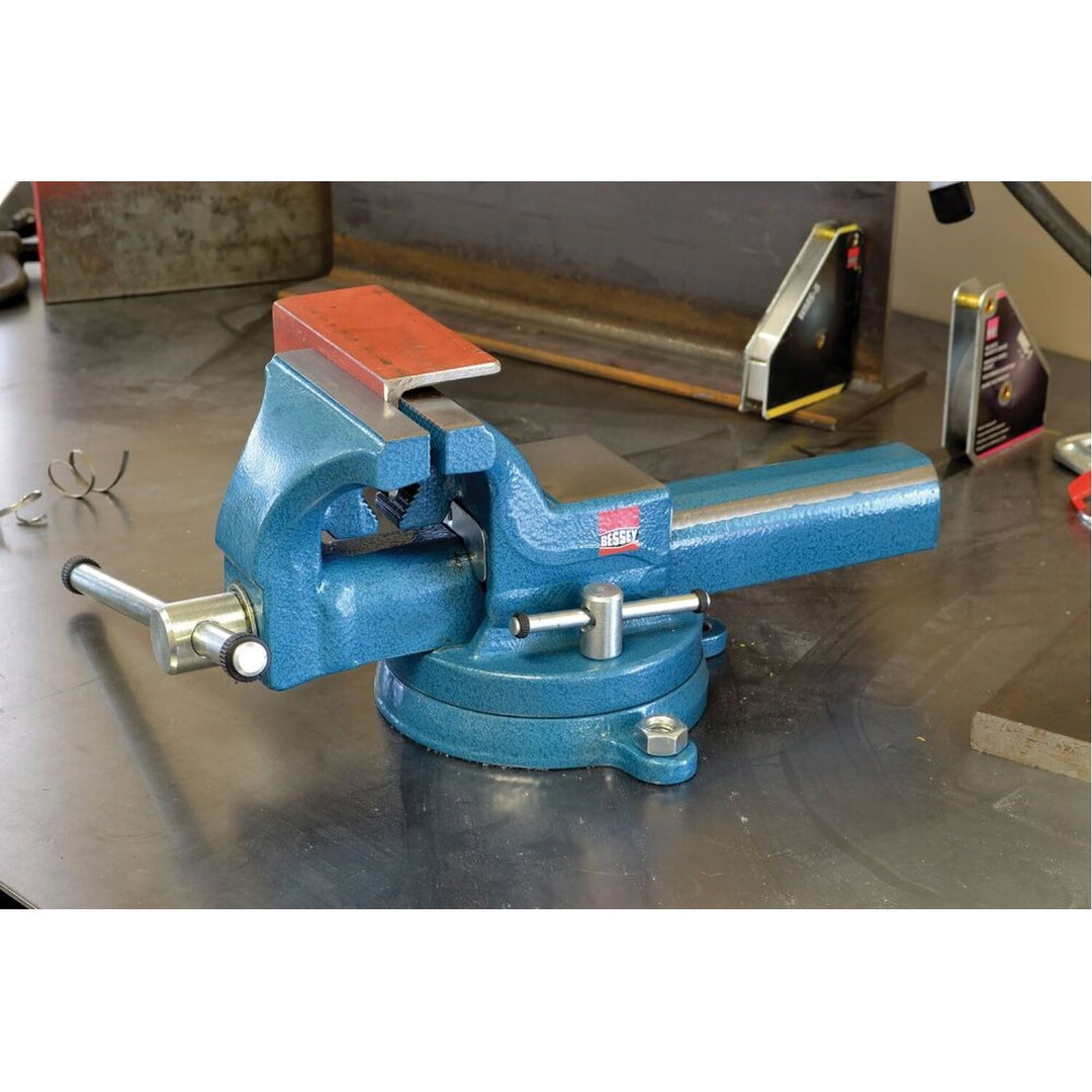 Bessey BV-DF8SB Vise, 8 In., drop forged, pipe jaws, swivel base and anvil included