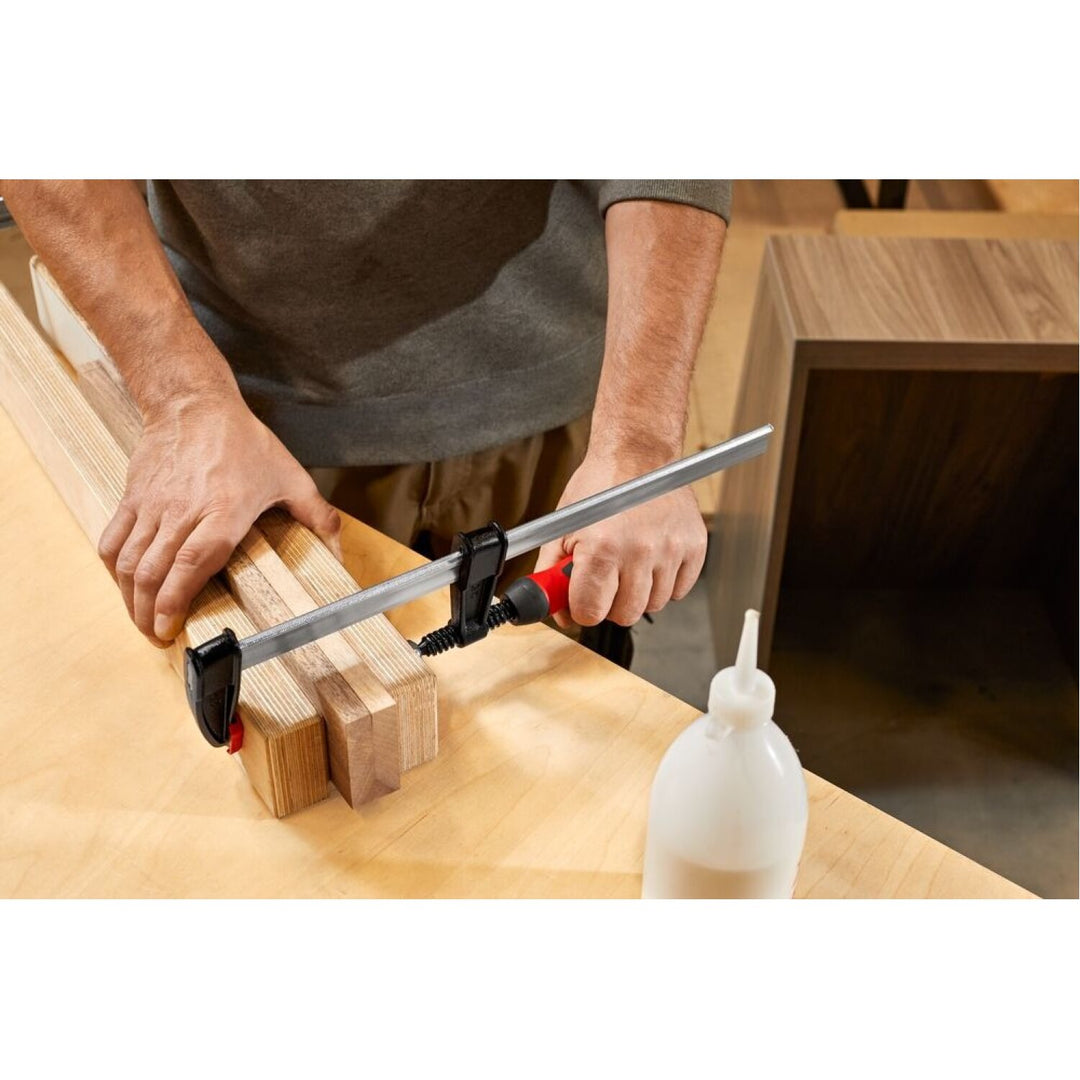 Bessey TG4.012+2K Clamp, woodworking, F-style, 2K handle, replaceable pads, 4 In. x 12 In., 880 lb