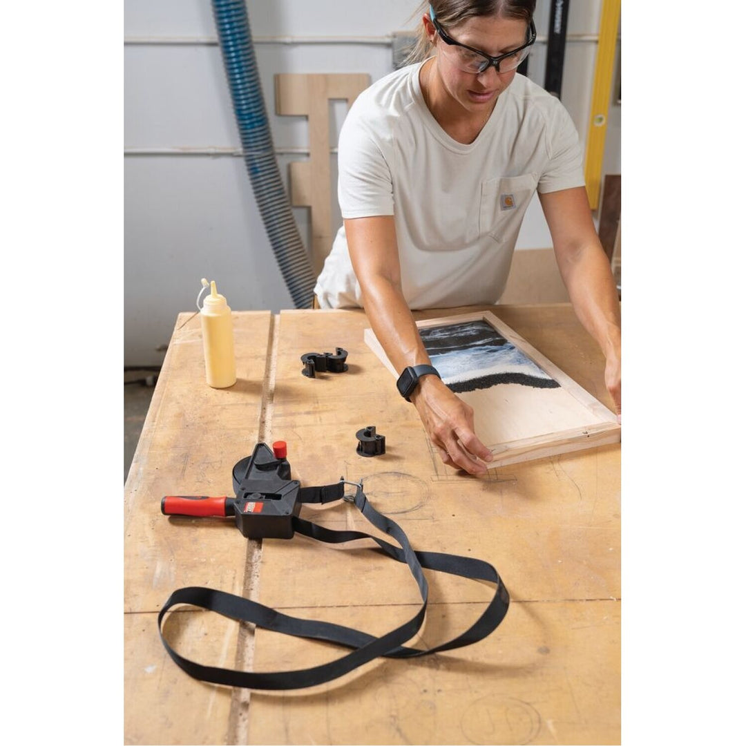 Bessey VAS-23+2K-CB Clamp, woodworking, strap clamp, 2K Handle, 23 ft. strap