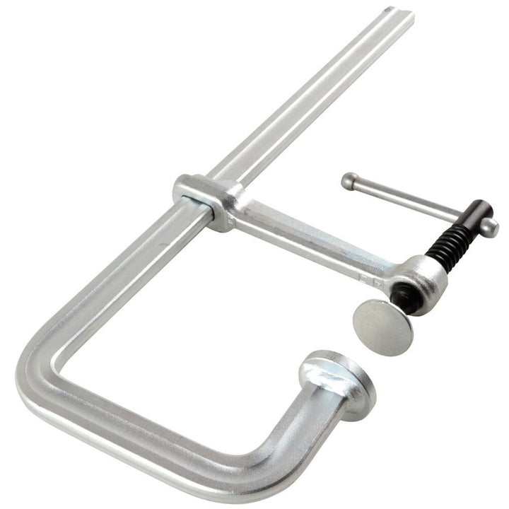 Bessey J18-8 Clamp, welding, F-style, crimped on swivel pad, 18 In. x 4.75 In. , 880 lb