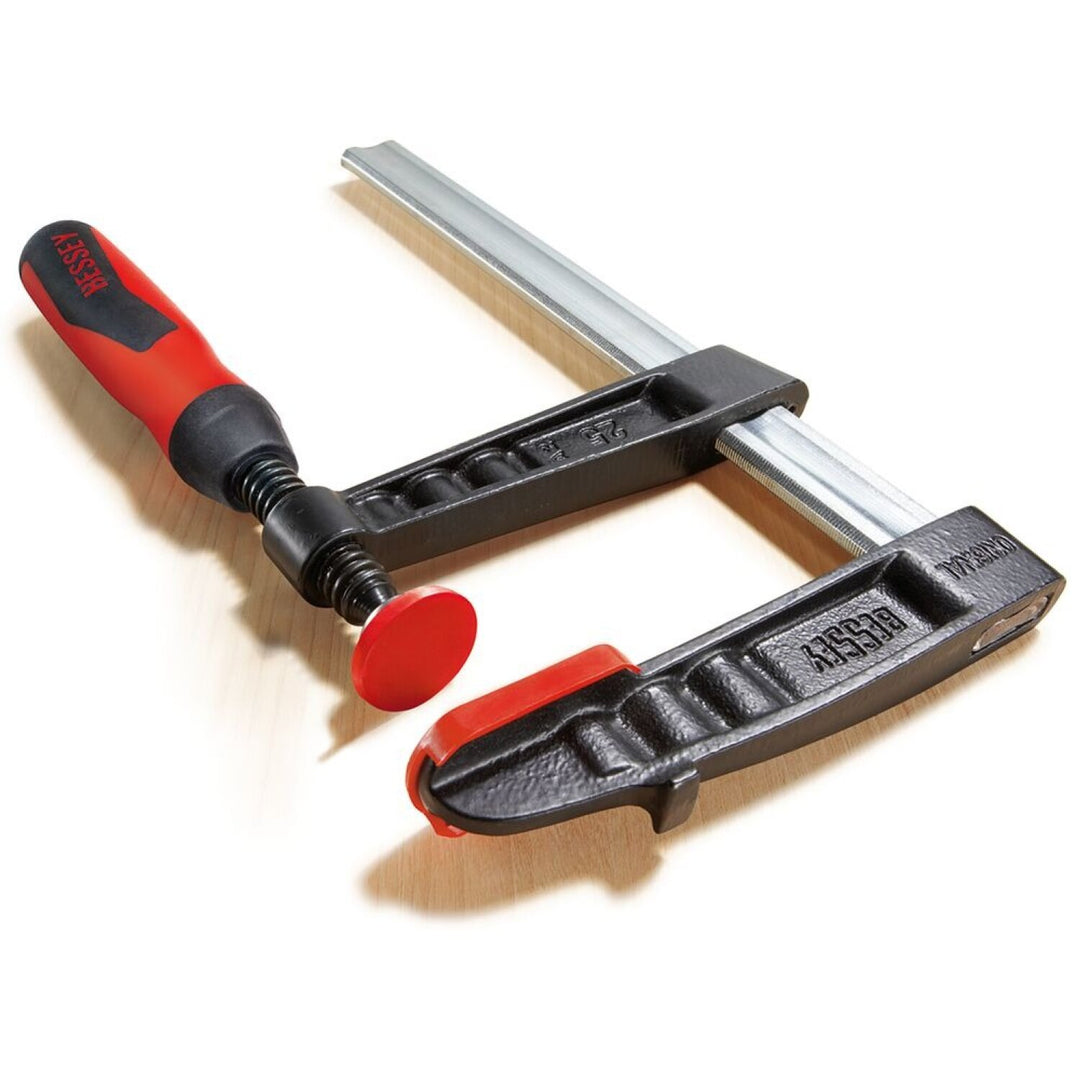 Bessey TG5.518+2K Clamp, woodworking, F-style, 2K handle, replaceable pads, 5.5 In. x 18 In., 1320 lb