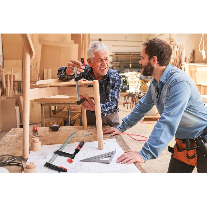 Bessey TG4.016+2K Clamp, woodworking, F-style, 2K handle, replaceable pads, 4 In. x 16 In., 880 lb