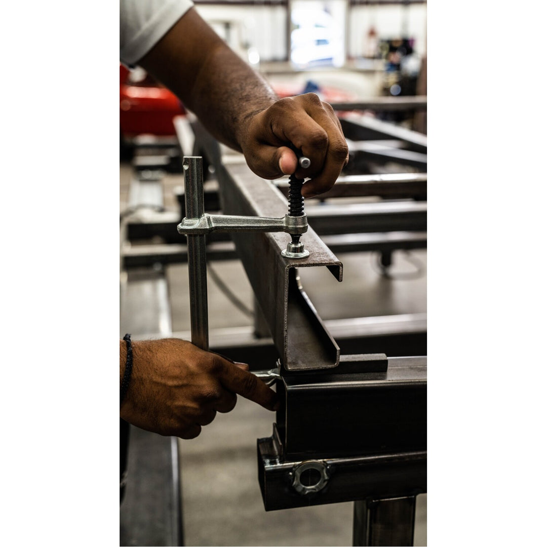 Bessey GS60K Clamp, welding, F-style, crimped on swivel pad, 24 In. x 5.5 In, 1200 lb