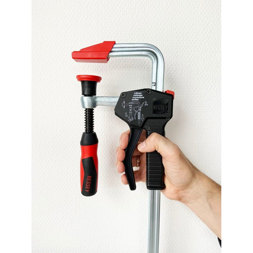 Bessey PG12 Clamp, one hand, PowerGrip, 2K Handle, 12 In. x 4 In., 1000 lb