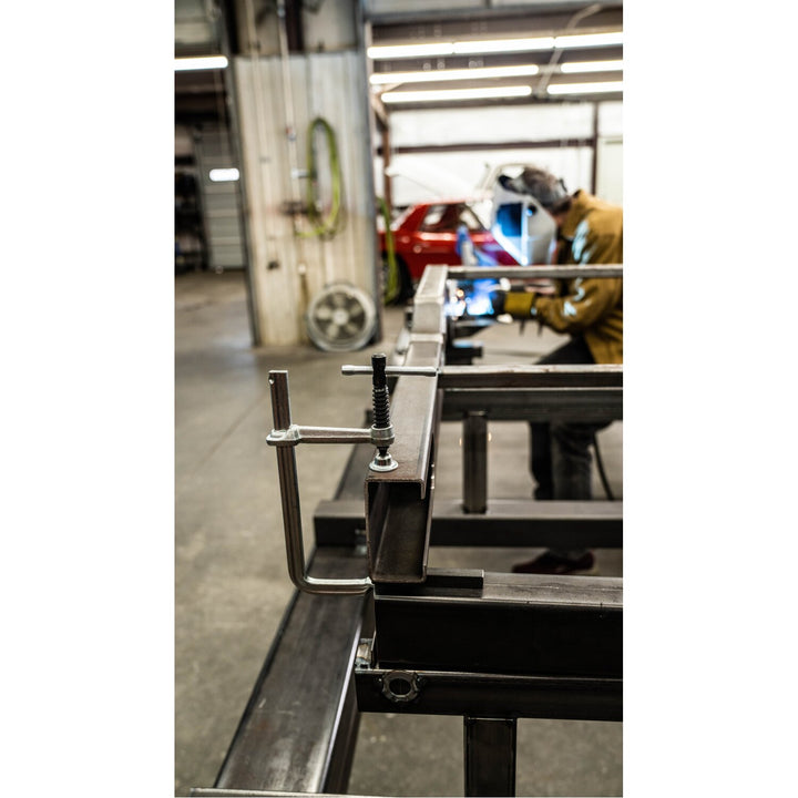 Bessey GS25K Clamp, welding, F-style, crimped on swivel pad, 10 In. x 4.75 In., 1000 lb