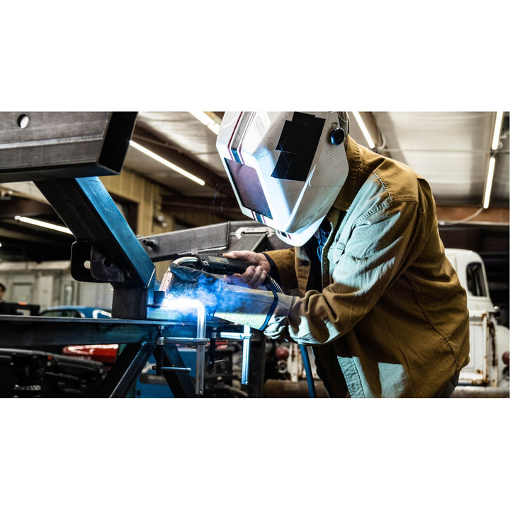 Bessey GS20K Clamp, welding, F-style, crimped on swivel pad, 8 In. x 4 In. , 880 lb