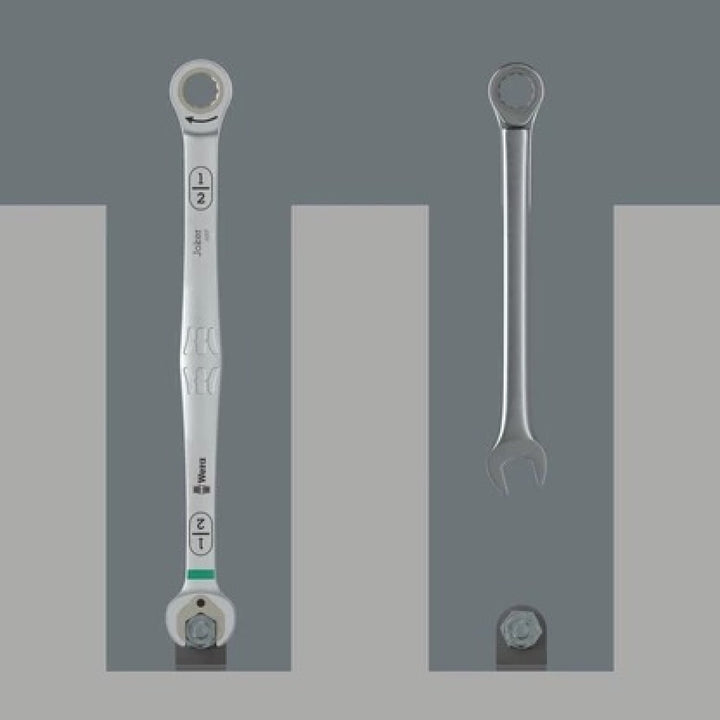 Wera 05020362001 6007 Joker Ratcheting Combination Spanner Sb, Long Design, Imperial, 3/8" X 209 Mm