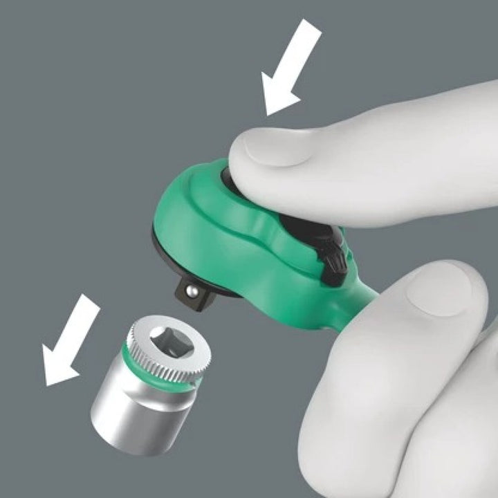 Wera 05004022001 8100 Sa 13 Zyklop Comfort Ratchet Set, Reversing Lever, 1/4" Drive, Metric, 15 Pieces