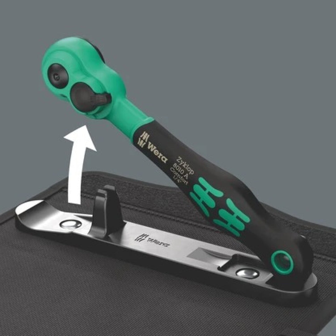 Wera 05004022001 8100 Sa 13 Zyklop Comfort Ratchet Set, Reversing Lever, 1/4" Drive, Metric, 15 Pieces