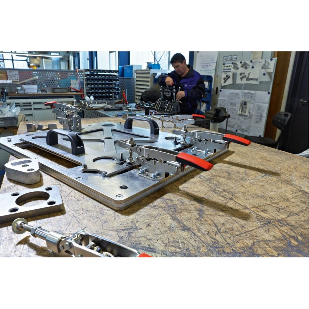 Bessey STC-HH70 Auto adjust toggle clamp, horizontal high profile, flanged base