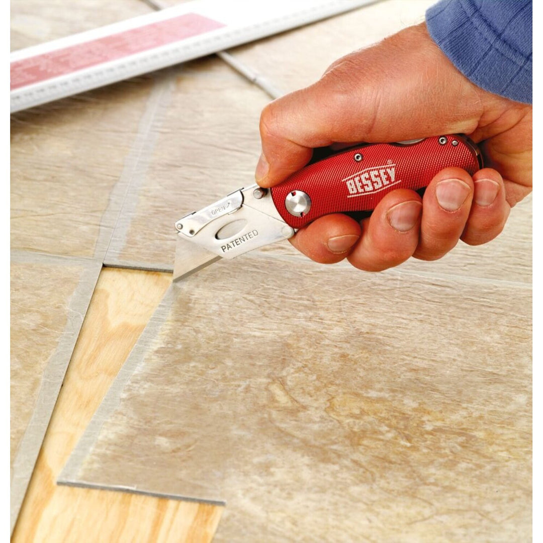 Bessey D-BKAH Knife, Folding, locking utility knife- aluminum handle