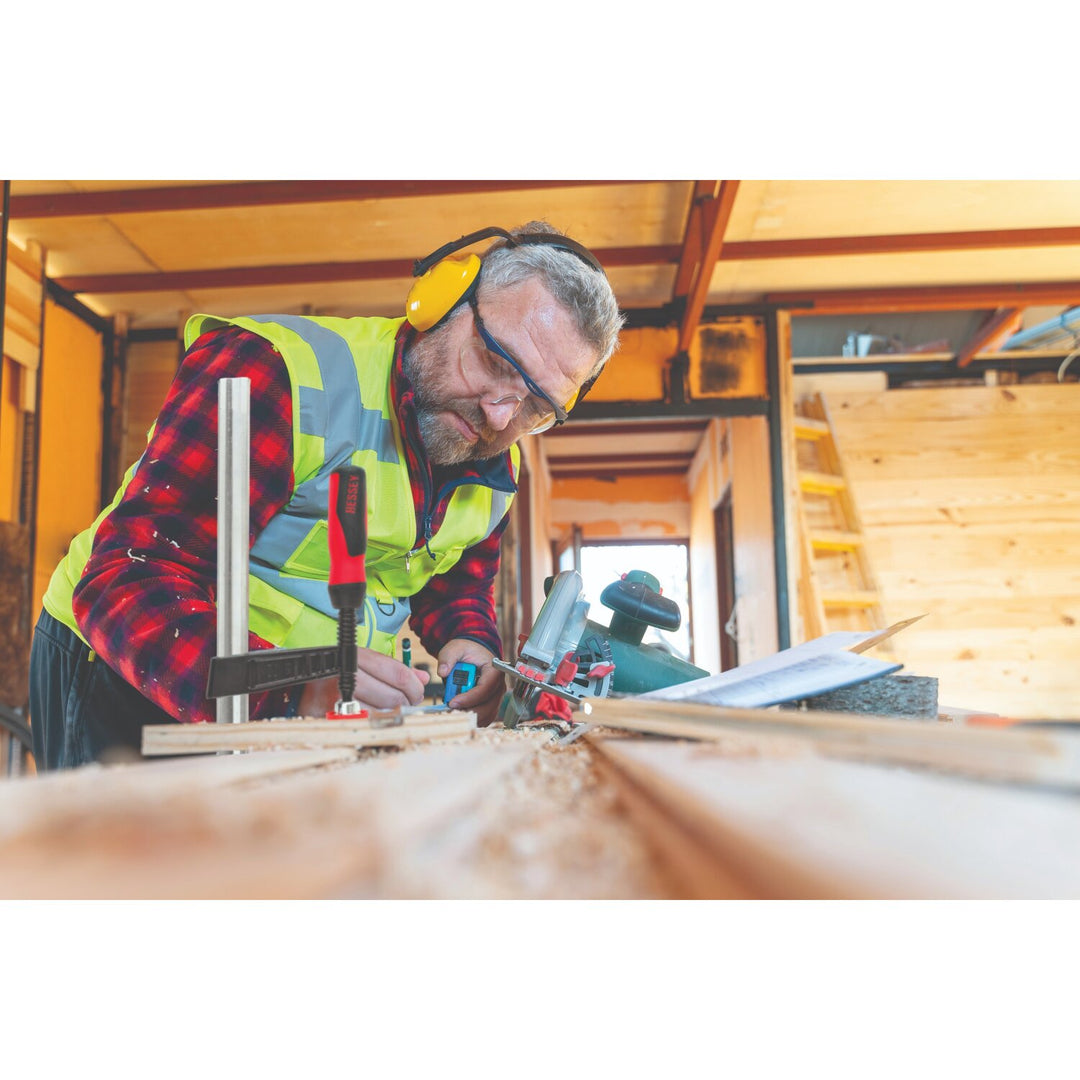 Bessey TG7.024+2K Clamp, woodworking, F-style, 2K handle, replaceable pads, 7 In. x 24 In., 1320 lb