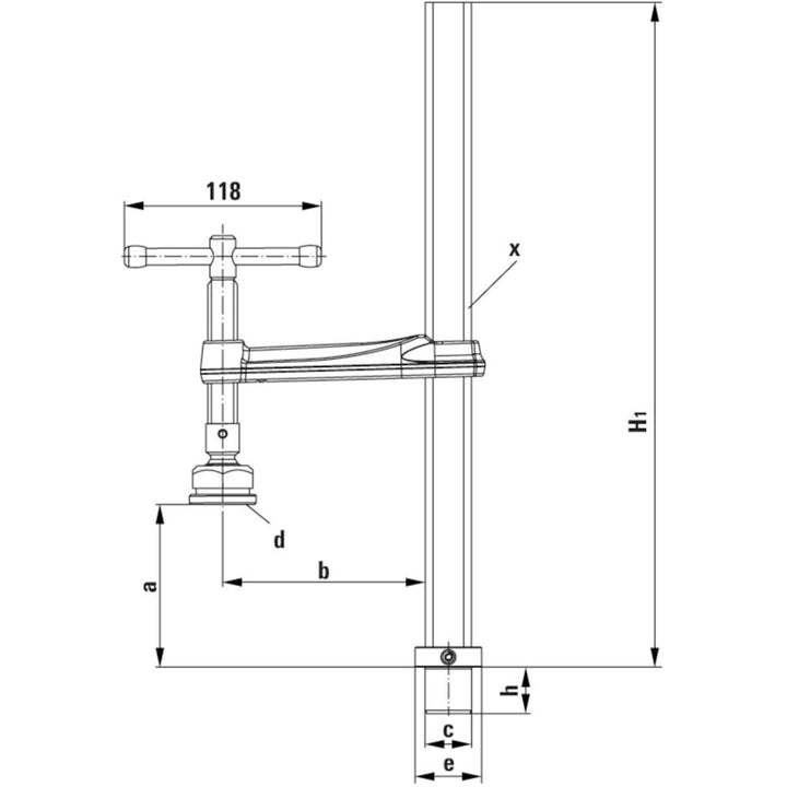 Bessey TWM28-30-12 Table Clamp, 12 x 4.75, T-bar, Morpad